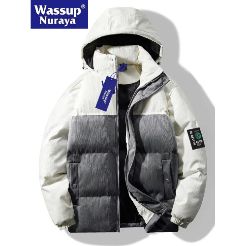 WASSUP Nuraya潮牌冬季棉衣外套男加絨加厚羽絨棉襖連帽休閒外套