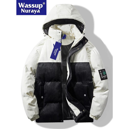 WASSUP Nuraya潮牌冬季棉衣外套男加絨加厚羽絨棉襖連帽休閒外套