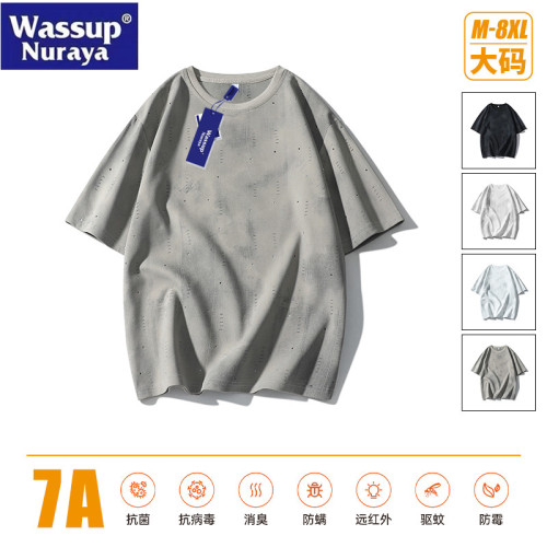 WASSUP Nuraya潮牌短袖t恤男士夏季2025新款半袖寬松休閒冰感上衣