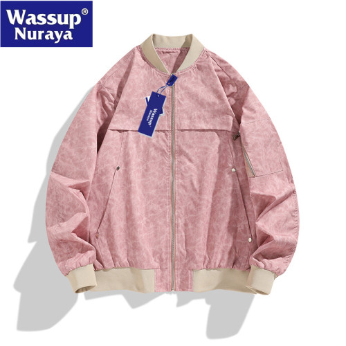 WASSUP Nuraya潮牌美式外套男秋冬季潮流棒球服寬松情侶休閒夾克