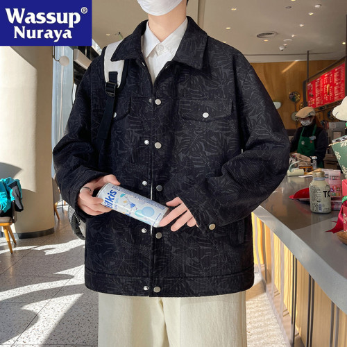 WASSUP NURAYA燈芯絨外套男款春秋季2025新款寬松大碼青少年夾克
