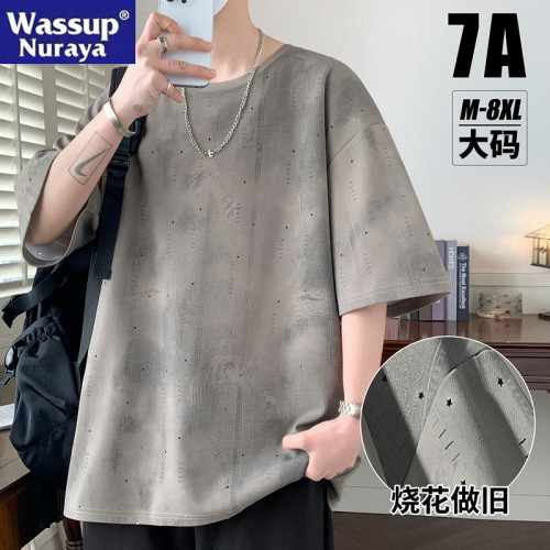 WASSUP NURAYA美式紥染髒髒短袖T恤男夏季潮寬松透氣大碼半袖上衣