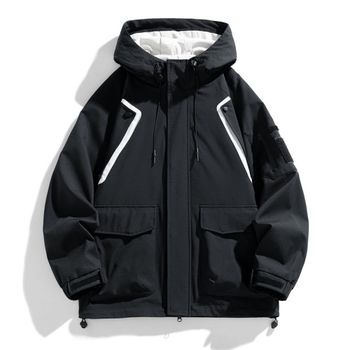 WASSUP Nuraya潮牌外套男春秋寬鬆休閒百搭美式戶外連帽情侶夾克