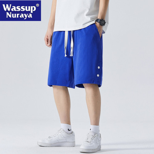 WASSUP NURAYA短褲男夏季寬松直筒休閒百搭五分褲重磅情侶沙灘褲