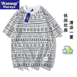 WASSUP Nuraya潮牌重磅休閒純棉短袖T恤男夏民族風設計感小衆上衣