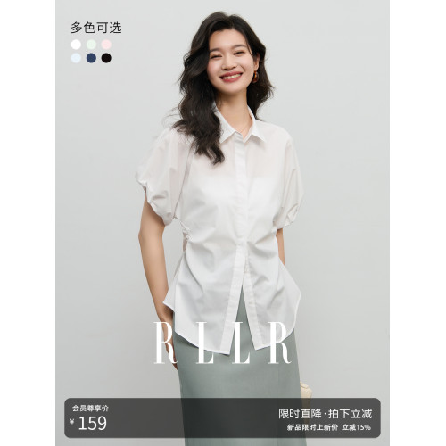RL若來臻選【璡口免燙“篙科技”襯衫】短袖襯衫女夏季2025新款