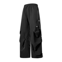 WASSUP NURAYA夏季冰絲速乾褲子男士長褲防水直筒寬鬆運動休閒褲