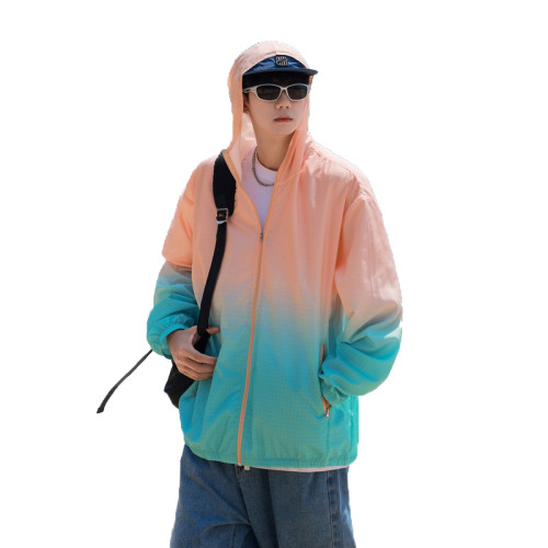 WASSUP NURAYA防曬衣男外套夏季薄款漸變戶外情侶皮膚衣釣魚衣服