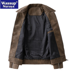 WASSUP Nuraya潮牌復古皮夾克男春季百搭痞帥機車服外套休閒外套