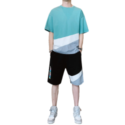 WASSUP NURAYA短袖t恤男夏季百搭潮流休閒運動套裝寬鬆帥氣兩件套