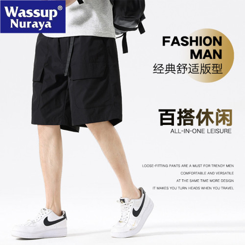 WASSUP NURAYA美式復古工裝戶外短褲男夏季寬松直筒休閒五分褲男