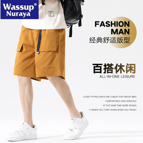 WASSUP NURAYA美式復古工裝戶外短褲男夏季寬松直筒休閒五分褲男