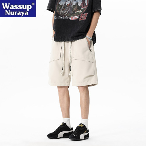 WASSUP NURAYA美式工裝短褲男夏季寬松濶腿高街速乾青年五分中褲