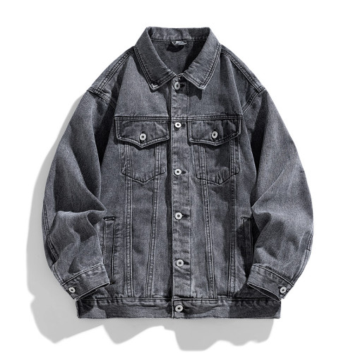 WASSUP Nuraya潮牌美式復古牛仔外套男春秋季寬鬆休閒工裝夾克男