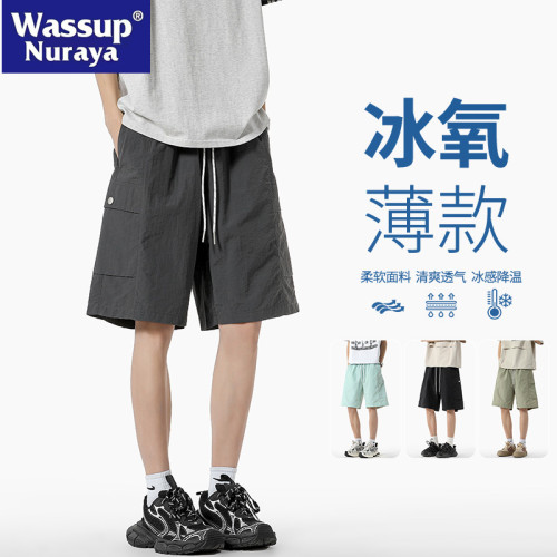 WASSUP NURAYA美式工裝短褲男夏季薄款冰絲透氣速乾工裝五分中褲