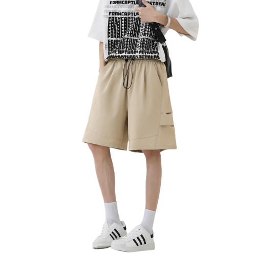 WASSUP NURAYA涼感繖兵短褲男夏季純色潮流工裝五分褲子透氣中褲