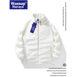 WASSUP Nuraya潮牌羊羔絨外套男生冬季加厚棉衣青少年情侶羊羔毛