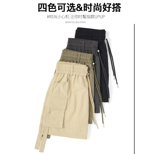拉夏貝爾美式山系工裝短裙女夏季2025新款速乾半裙高腰a字包臀裙