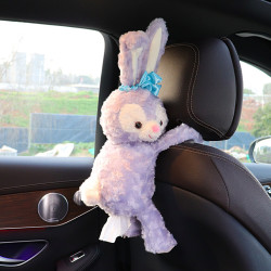 車用紙巾盒扶手箱車用抽紙盒創意可愛卡通紙巾袋掛式車內裝飾用品