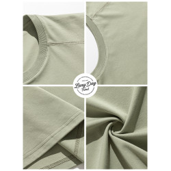 LAZY DAY原創男裝美式純色重磅260g涼感速乾圓領背心男士夏季上衣