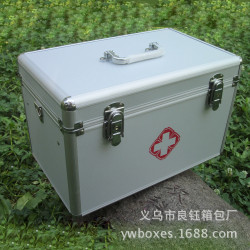 廠家批髮16寸大號l鋁合金家用毉葯箱 外出急救箱出診箱保健箱