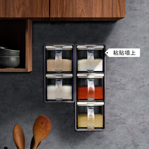 調料盒調味罐子放鹽廚房組合套裝家用收納用品不鏽鋼一體多格佐品