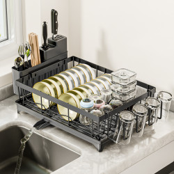 廚房水槽台面碗碟收納架瀝水架廚房置物架家用碗架放碗筷櫃碗盤架
