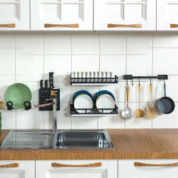 免釘廚房置物架刀架碗碟瀝水架碗盤筷子筒砧板鍋蓋收納架
