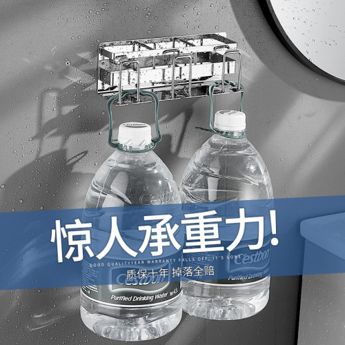 免打孔304不鏽鋼牙杯架牙膏牙刷架壁掛浴室衛生間洗漱台收納架