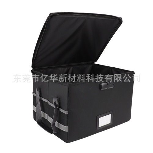 防火收納箱家用証件重要文件盒整理帶蓋加厚帶鎖折曡大容量收納箱