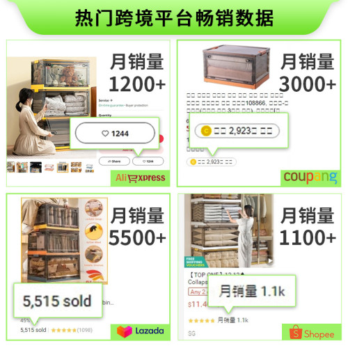 宿捨學生折疊書本收納箱側開門雜物整理箱塑膠可疊加透明滑輪書箱