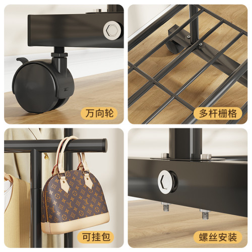 簡易衣架落地臥室掛衣架陽台曬衣服架家用掛衣晾衣桿宿舍曬衣服架