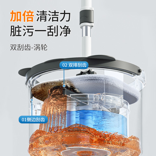 美添樂淨汙分離旋轉拖把帶桶嬾人家用地板拖拖布