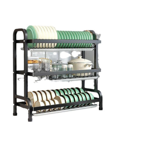 台面多層碗碟架碗盤收納架瀝水架家用廚房多功能放碗盤置物架子