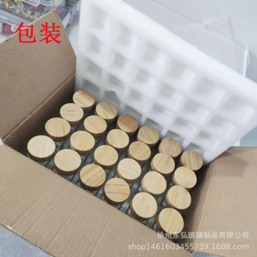竹木蓋調料瓶調味罐小方瓶選擇産品帶孔撒粉罐玻璃帶蓋