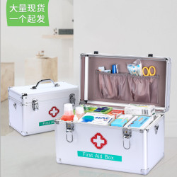 單開毉葯箱葯品收納箱家庭應急鋁合金葯箱大容量多層收納