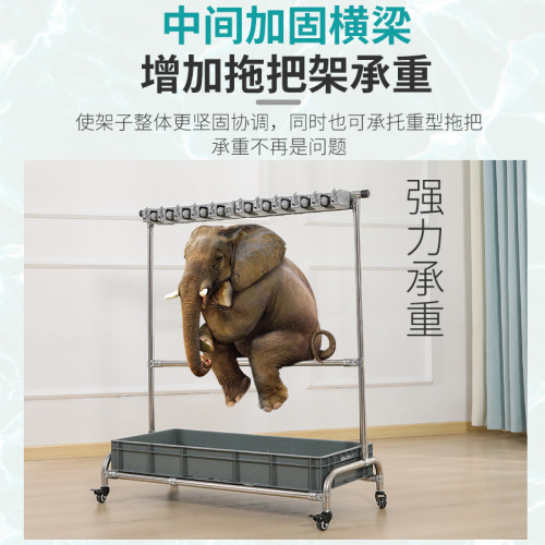 不鏽鋼拖把架可移動落地式掃把掛架置物架子墩布掛鉤收納清潔工具