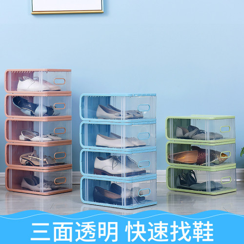 塑膠透明抽屜式鞋盒 鞋子收納盒 宿舍神器省空間鞋架鞋櫃