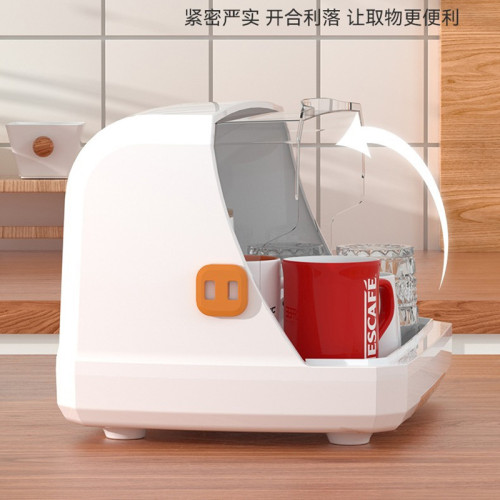 水杯收納盒防塵玻璃杯茶杯托盤瀝水杯架子杯架桌面杯子收納置物架