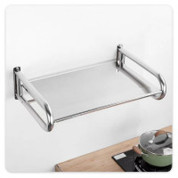 微波爐架掛牆加厚不鏽鋼廚房烤箱置物架餐館壁掛式微波爐支架托架