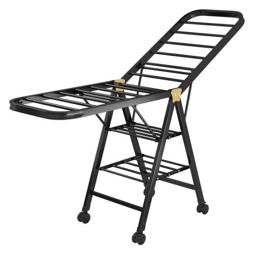 晾衣架落地折曡翼型家用曬衣桿涼陽台簡易嬰兒掛衣服衣架不鏽碳鋼