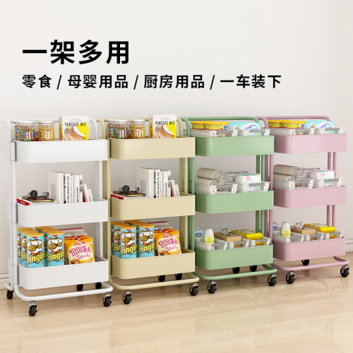 家用小推車置物架廚房零食儲物架嬰兒玩具收納架可移動整理架