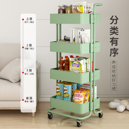 家用小推車置物架廚房零食儲物架嬰兒玩具收納架可移動整理架