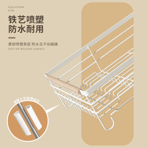 廚房置物架餐具收納瀝水碗架瀝水架日式鐵藝雙層碗碟架金屬收納架