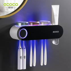 ecoco牙刷消毒器智能殺菌刷牙杯子壁掛式電動牙杯掛架架子置物架