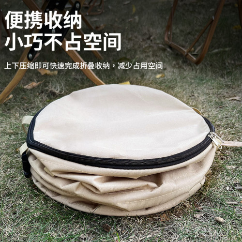 戶外帶蓋可折曡露營垃圾桶園林野餐野營收納桶大容量可攜式收納包