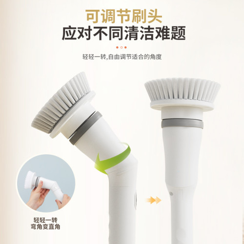 新款多功能電動清潔刷長柄伸縮桿清潔刷子家用衛生間智能馬桶刷