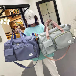 時尚運動旅行收納包衣服收納袋大容量行李袋子單肩包牛津布旅行包