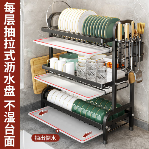 廚房置物架碗碟碗盤收納架瀝水架家用多功能放碗架碗櫃碗筷收納盒