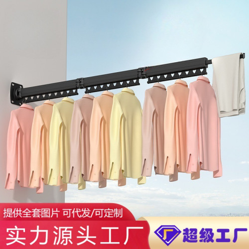 可折曡隱形晾衣架陽台吸盤晾衣架窗外壁掛式室外曬衣架家用晾衣桿